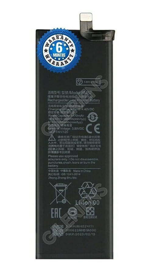 Image of Original BM52 Battery for MI Note 10-10 /Note 10 Lite M2002FLC /M1910F4C /Note 10 pro / M19104FS CC9 Pro /M1910F4E Battery with 6 Month Warranty***(E70)