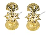 Electric Deepak (Lighted Lamps/Diya/ Puja Lamps) - Peacock Set of 2 Lamps (1 Layer Lamps - Peacock)