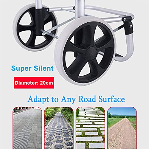 Extra großer faltbarer Einkaufstrolley mit wasserdichter abnehmbarer Tasche, robuster Lebensmittelwagen mit Treppensteigfunktion für mühelosen Transport und einfaches Tragen – Bild 5