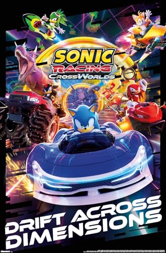 Sonic Racing: Crossworlds (2025) - Key Art Wall Poster, 34L" x 22.4W", Premium Unframed Version