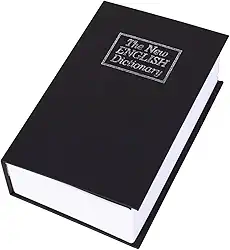 Cofre Camuflado Com Chave em Formato de Livro 18X12cm (Preto)