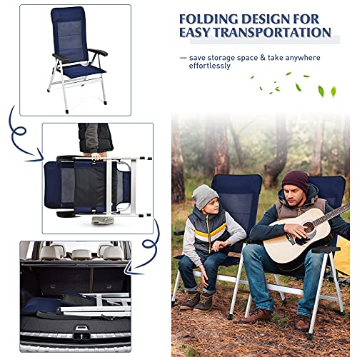 Giantex GT70732NY-2-PO Set Of 2 Patio Chairs, Folding Outdoor Chairs, High Back Recliner thumb #2