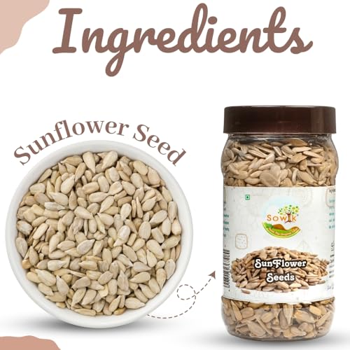 Image of Sowik Raw Sunflower Seeds 200g (Pack of 1) | Unsalted Unroasted Whole Seeds | Plant Based Fiber Rich Food | Healthy Snack, Weight Management | Vegan Friendly Ingredient for Cooking & Snacking