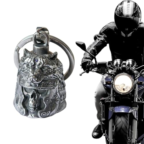 GGUFAY - Clochette de Bonheur Ange Gardien en Forme de Tête de Mort - Guardian Bell - Biker Bell - Parfait pour Motocycles, Vélos, Clés, Sacs à Dos, Portes et Voitures