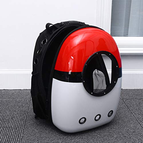 Mochila para transporte de animais de estimação Tehaux com cápsula espacial e 9 saídas de ar para ga
