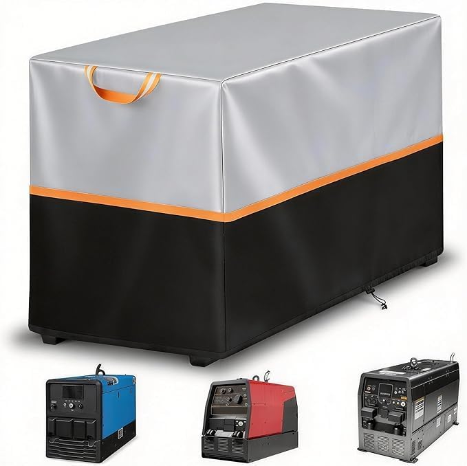 Welding Machine Cover Heavy Duty 600D Waterproof Dustproof Fits Stick Welders up to 30H 22W 42D Universal Protective Cover Compatible with Lincoln Miller Hobart Type Stick Welders.