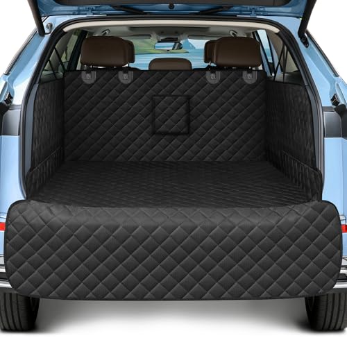 Smatto SUV Cargo Liner for Dogs, Waterproof Pet Cargo Cover with Bumper Flap Protector, Scrachproof Non-Slip Dog Seat Mat for SUVs Sedans Vans, Large Size Universal Fit