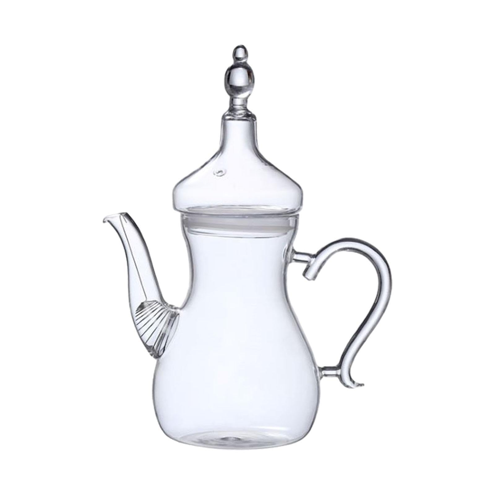 Teekanne aus losen arabischen Gläsern, 1000 ml, hitzebeständig, klares Glas mit Deckel, großes Fassungsvermögen, hochwertiges Borosilikatglas