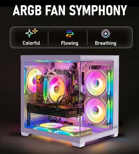 Image of White Gaming PC Desktop - i7-9700F up to 4.7GHz, GeForce GTX 1080 8GB GDDR5X, 16GB DDR4 RAM, 512GB SSD + 1TB HDD, WiFi 6 & BT 5.4, 8x ARGB Cooling Fans, 650W PSU, WIN11P