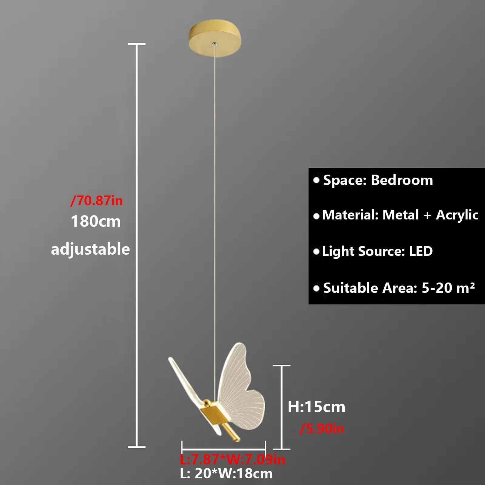 Lampa Wisząca Motyl, Nowoczesna Oświetlenie LED do Wnętrz Domu