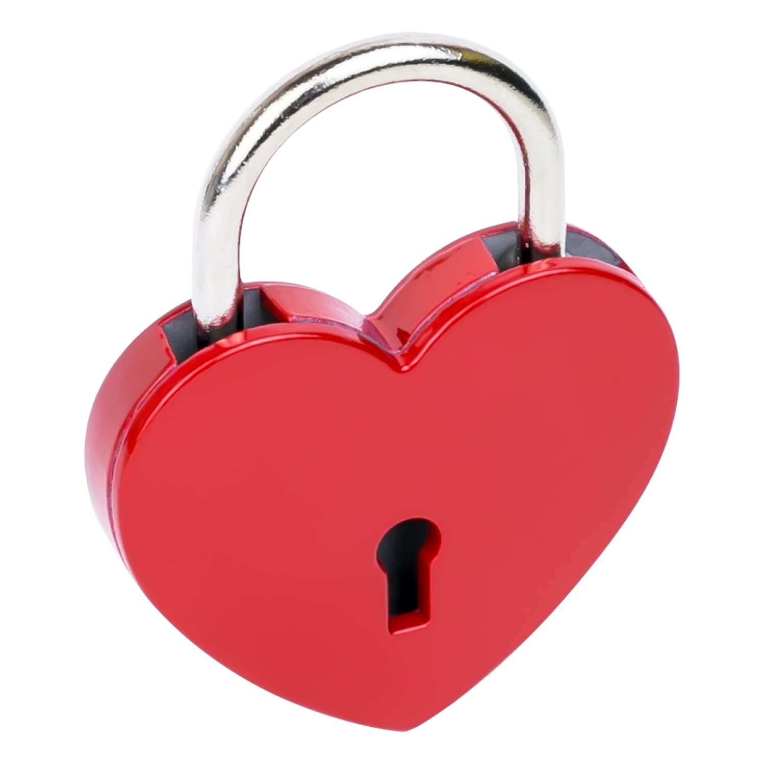 HMF Mini Decorative Padlock with Key in Heart Shape, Red, 59 mm - Image 4
