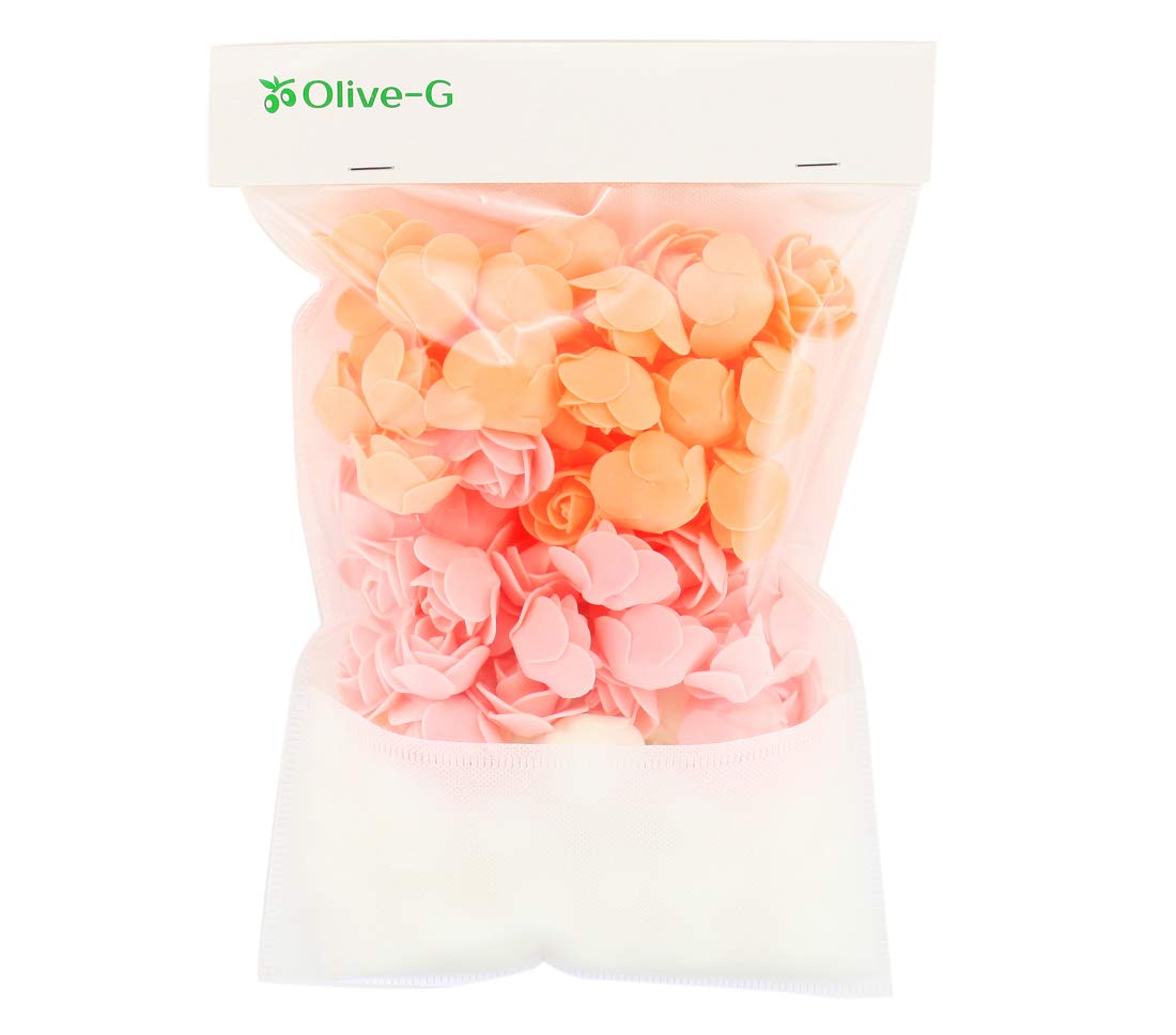 Amazon | Olive-G ミニ薔薇 造花 3色 100個 セット（白 薄ピンク 薄橙