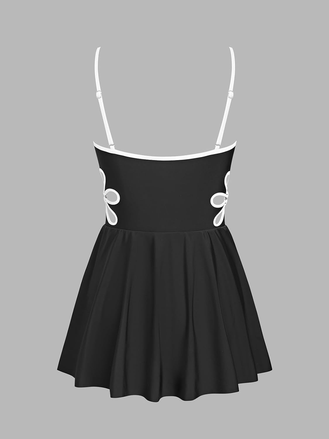 CUPSHE Women's One Piece Swim Dress V Neck Swimsuit Color Block Skirt Cutout Adjustable Straps Bathing Suit