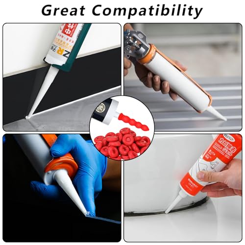 Image of 40 Pack Caulk Cap for Seal Caulking Tubes: Reusable, Water Resistant, Red