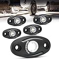MICTUNING 4 Pods Pure White Rock Lights Kit - IP68 Waterproof, with Wiring Harness - Ultimate Underglow for Car, Truck, ATV, UTV, SUV, Off-Road, Golf Cart & Boat