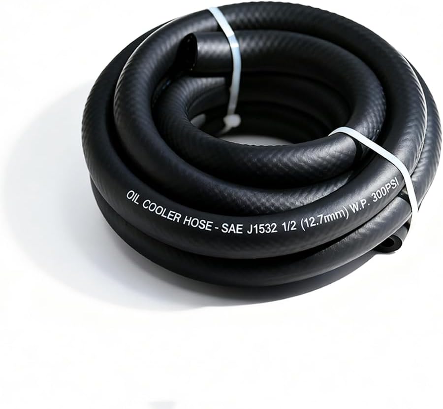 3/4 Transmission Oil Cooler Hose - J1532 Power Steering Hose 10FT, Ideal for Fuel, Hydraulic, and Power Steering Applications, Excellent Heat and Oil Resistance 300PSI High Pressure