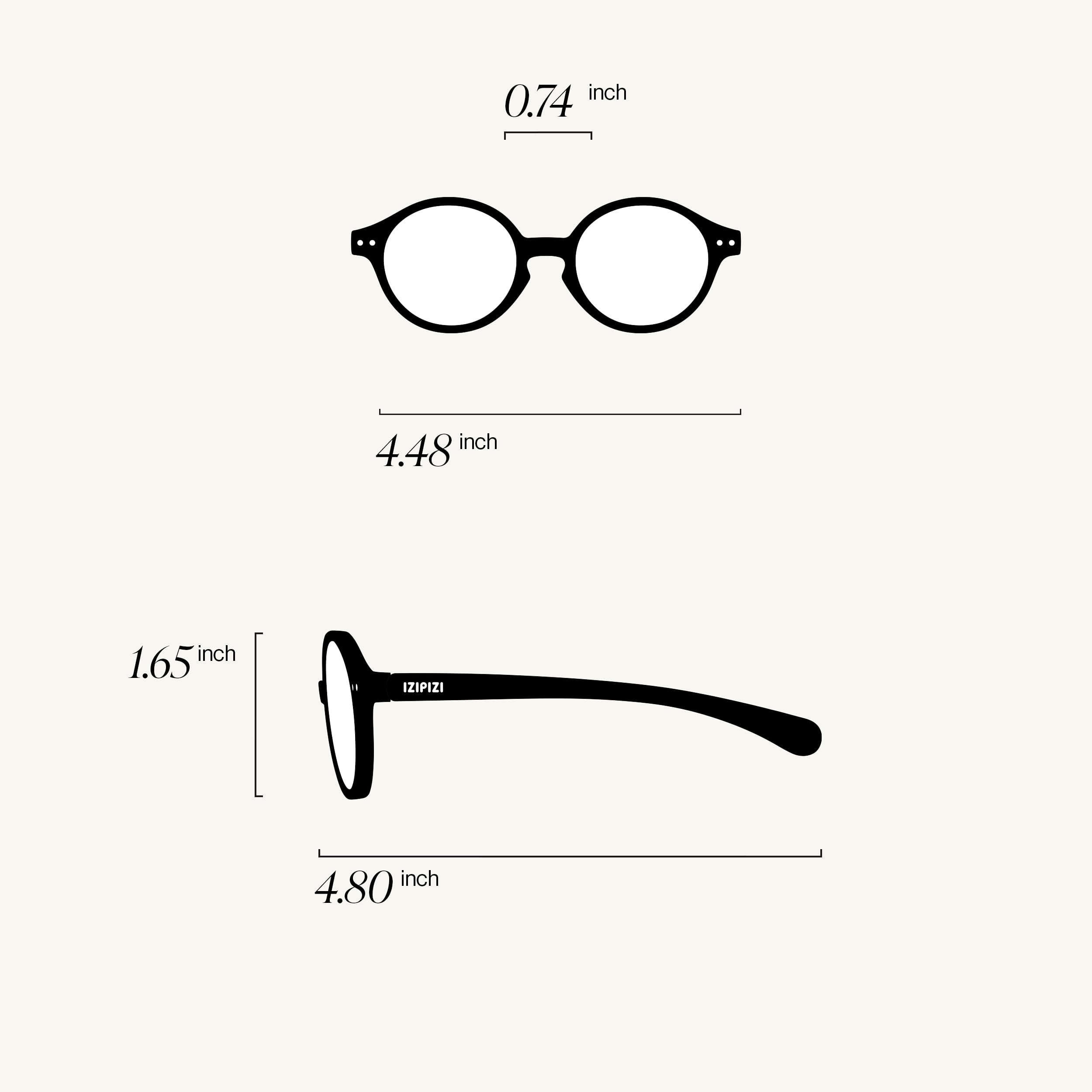 IZIPIZI #D Pantos Lunettes de soleil pour enfants de 3 à 11 ans, 100 % protection UV, verres polarisés gris