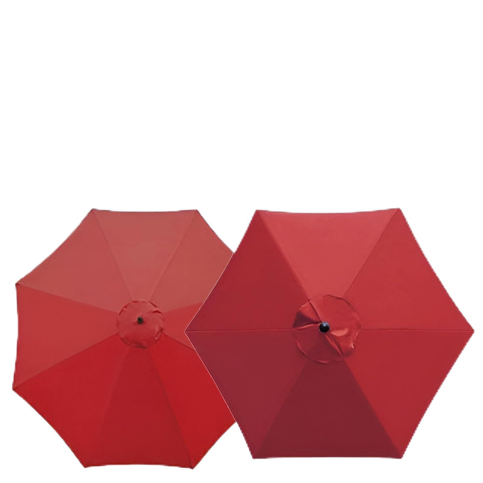 Parasol Replacement Canopy, UV50+, Waterproof, 6/8 Ribs Sun Umbrella Replacement Cloth Garden Umbrella Replacement Cover(Red,9.8ft (300cm)/8 Ribs)