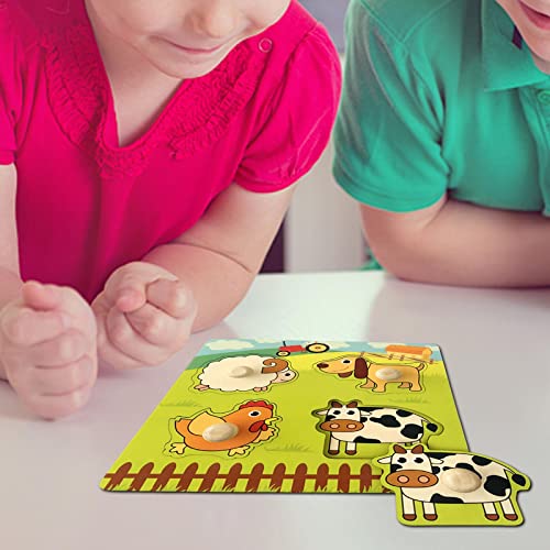 Oshhni Cartoon Puzzles, Feinmotorik, Form, Passendes Spiel, Knob Puzzles, Steckpuzzle für Kleinkinder, 2, 3, 4 Jahre… – Bild 3