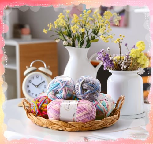 ilauke Mehrfarbiges Häkel- und Strickgarn Set 6x50g – Bild 8