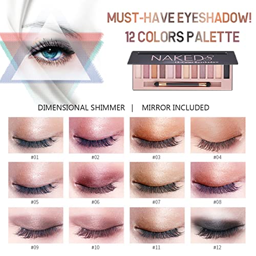 Makeup Kit for Women Full Kit, All in One Makeup Set Includes 12 Colors Naked Eyeshadow Palette, Beige Foundation, Waterproof Liquid Eyeliner & Mascara, Eyebrow Powder, 2Pcs Matte Liquid Lipstick and 2Pcs Makeup Sponge, Gift Set for Women, Girls & Teens - Thumbnail 2