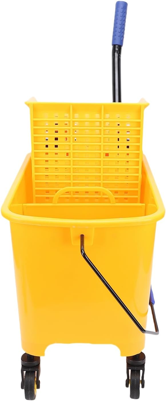 banapoy 20L Mop Bucket on Wheels, Commercial Mop Bucket Industrial Mobile with Side Press Wringer, for Floor Cleaning, Household, Restaurants