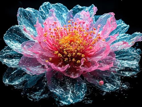 Peinture Diamant Adulte Fleurs de rêve, grand kit de broderie cristal de qualité 100x70cm