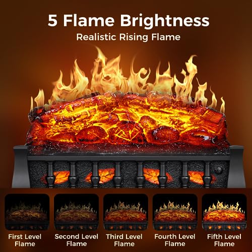 Joy Pebble Electric Fireplace Insert Log Heater 21