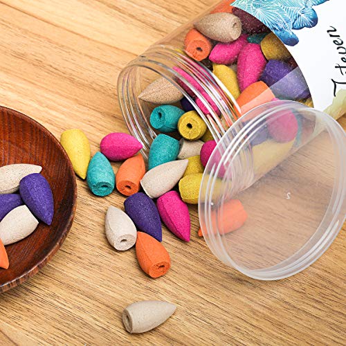 image for Jeteven 200pcs Backflow Incense Cones Waterfall Natural 6 Mixed, Sanda