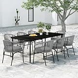 ciadaz set mobili da pranzo da giardino 9 pz antracite,set mobili da pranzo per giardino,set giardino esterno arredo,set di mobili da giardino(spu:3099238)