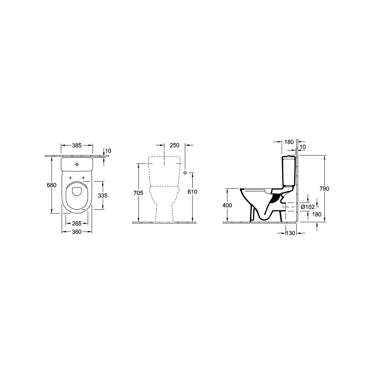Cuvette CombiPack O novo Plus sur pied DirectFlush réf 5661F701