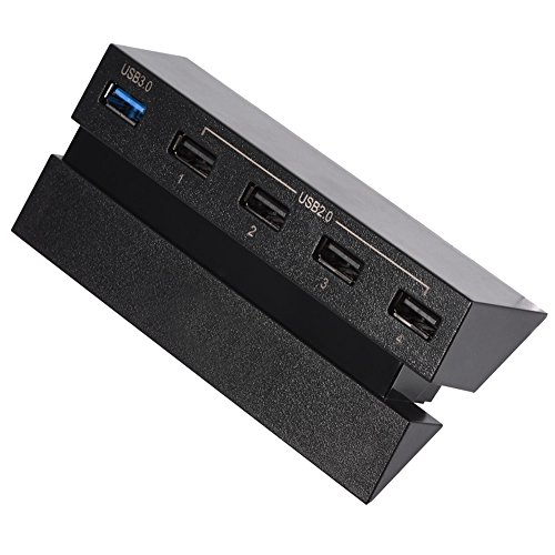 Heayzoki Concentrador USB 3.0 con 5 Puertos, Adaptadores Controlador de HUB con Expansión de Alta Velocidad, Conexión Simultánea con 5 Puertos, USB Concentradores 2.0 y 3.0 para Consolas de Juego PS4