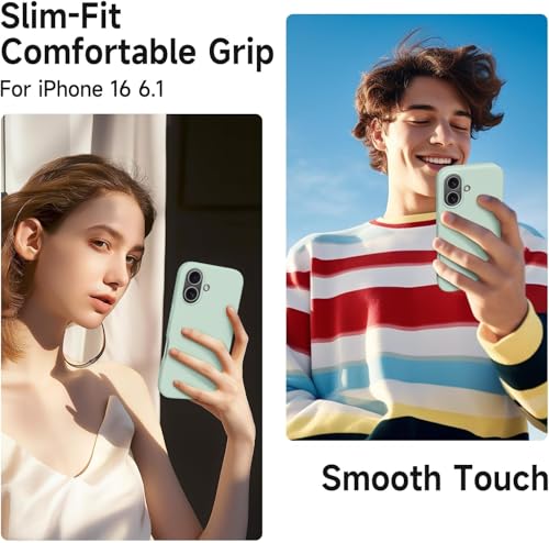 Image of Back Cover Compatible with iPhone 17 Case (6.3) Soft Touch Slim Liquid Silicone Full Protection Shock Proof Back Cover for iPhone 17 (SC Mint)