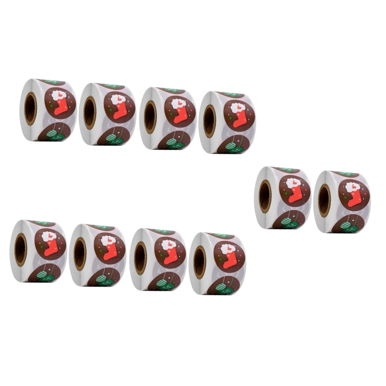 VALICLUD 5 Set Tag Natale Etichette Adesive Natalizie Grazie Etichette Adesive Etichette Natalizie Decorazioni Natalizie In Rilievo Carta Regali Adesivi in ​​lamiera Di Rame 2 * 5