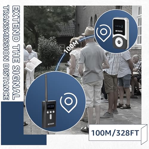 Retekess T130S(2nd Gen T130) Sistema de Audio para Guías Turísticas, Micrófono y Altavoz, Alcance Mejorado, Auriculares en D, Sistema Whisper para Iglesia y Escuela (1 TX 20 RX) miniatura 2