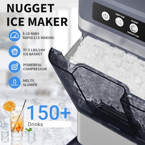 Fabricadora de Hielo Nugget de Mostrador 37.5 lbs/24h miniatura 2