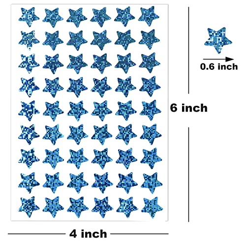 image for Lrogoe 1620 Pack, 6 Colors, Holographic Small Star Stickers for Kids R