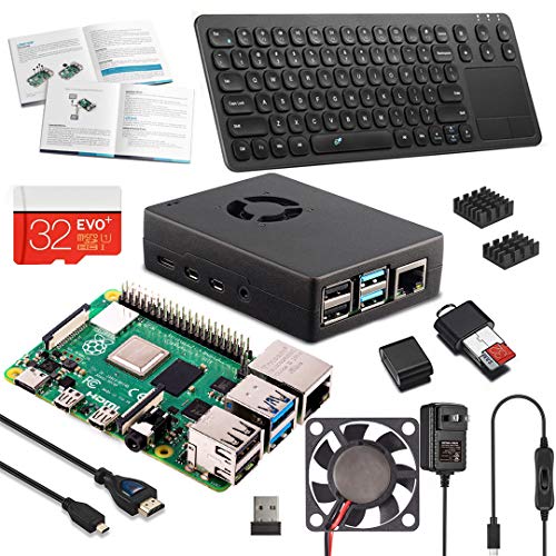 Vilros Raspberry Pi 4 Model B Complete Desktop Kit with 15 inch Keyboard and Touchpad Combo (8GB, Black)