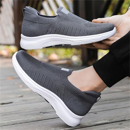 Men's Breathable Mesh Casual Shoes Lightweight Comfortable Walking Sneakers Slip On Flat Sole Loafers for Daily4