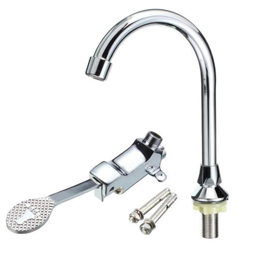 Grifo de Lavabo de Laboratorio para baño, Grifo de Cobre con Pedal, grifos de latón para Cocina fría, fontanería y Accesorios A