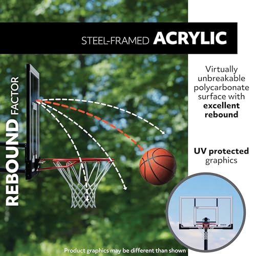 Image of New Adjustable Lifetime Portable Basketball Hoop 71522 54-inch Acrylic Backboard
