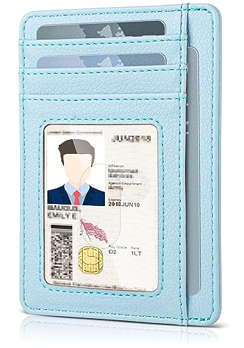 Image of Teskyer Slim Minimalist Wallet for Men, RFID Front Pocket Card Holder | Ultra Slim Front Pocket Design, 8 Card Slots, RFID Protection, Smooth Faux Leather for Everyday Carry