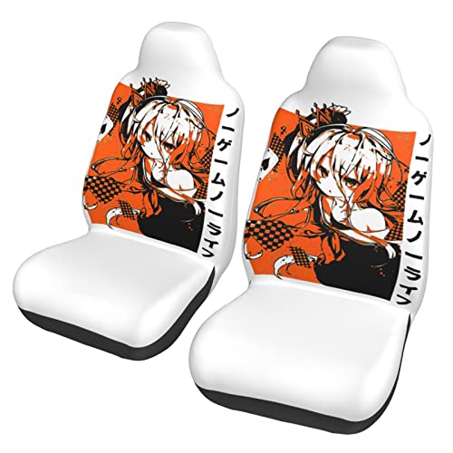 Unsuyu Anime 3D Printing No-Game-No-Life Car Seat Cover All-Inclusive Comfort Animation Car Seat Cushion Cover General Automotive Decoration (A Set Of 2) #TOP3