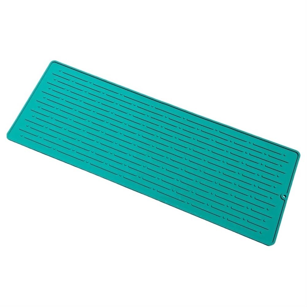 Silikon-Abtropfmatte, große Abtropfmatte, Thekenmatte, Abtropfmatte, Spülbeckenmatte, großer Silikon-Untersetzer (schwarz, 4 x 40 x 15 cm)