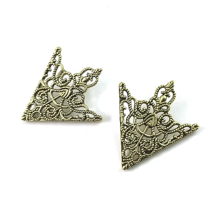 Image of coadipress 2PCS Retro Hollow Triangle Collar Pins Brooch for Men Women Hollow Floral Shirt Suit Clothing Collar Angle Decoration Parts