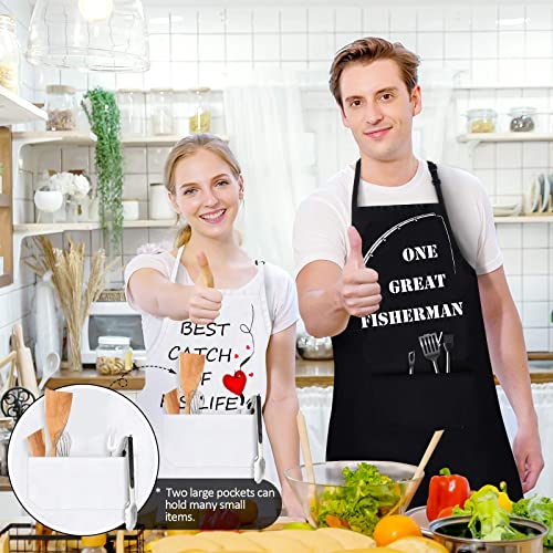 2 PCS Mr & Mrs Couple Aprons Set, Apron for Women and Men, Couple Gift for Wedding, Anniversary, Valentine’s Day, Christmas, New Year - Image 6
