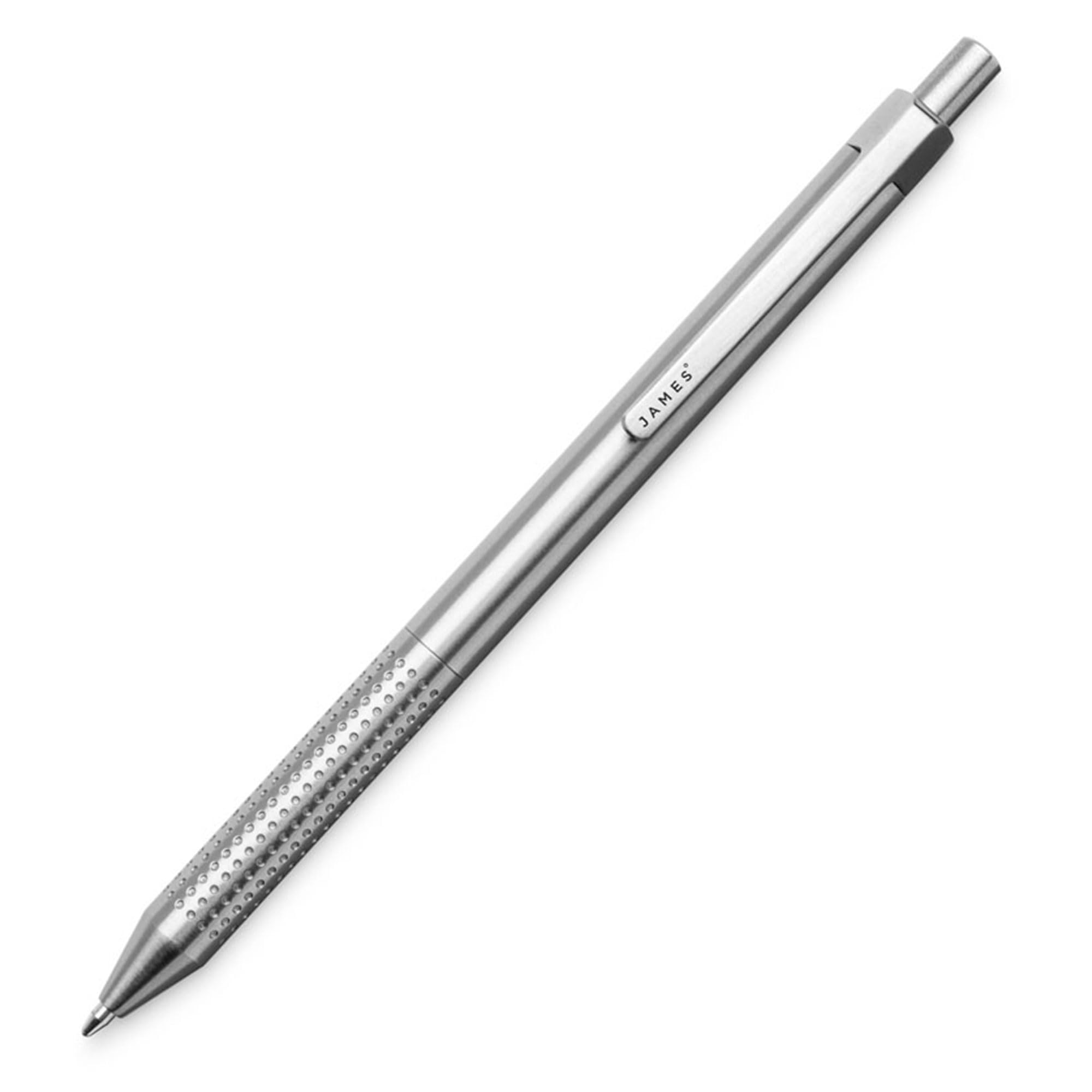 JAMES Burwell EDC Click Pen Slim Machined Stainless Steel Barrel Designed for Daily Carry Silver