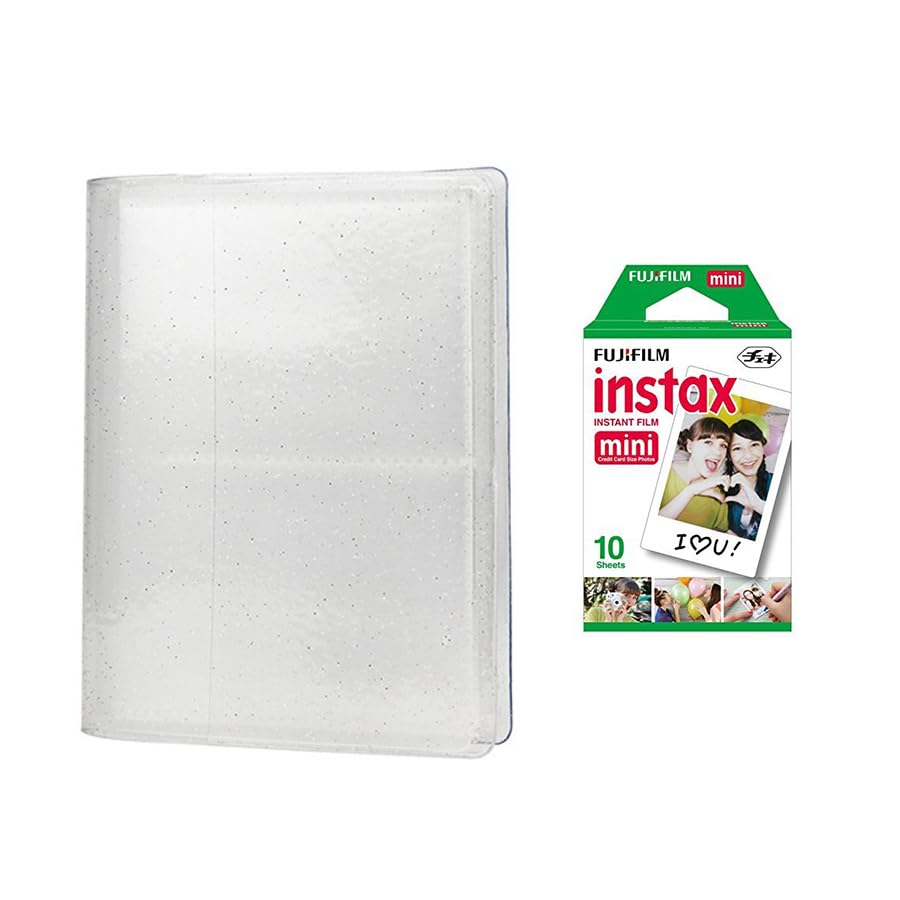 ZENKO 64 Pockets Photo Album for Fujifilm Instant Mini 12 11 9 8 40 Evo Liplay 7S Instant Camera/Mini Link with 10×1 film (Shiny White)