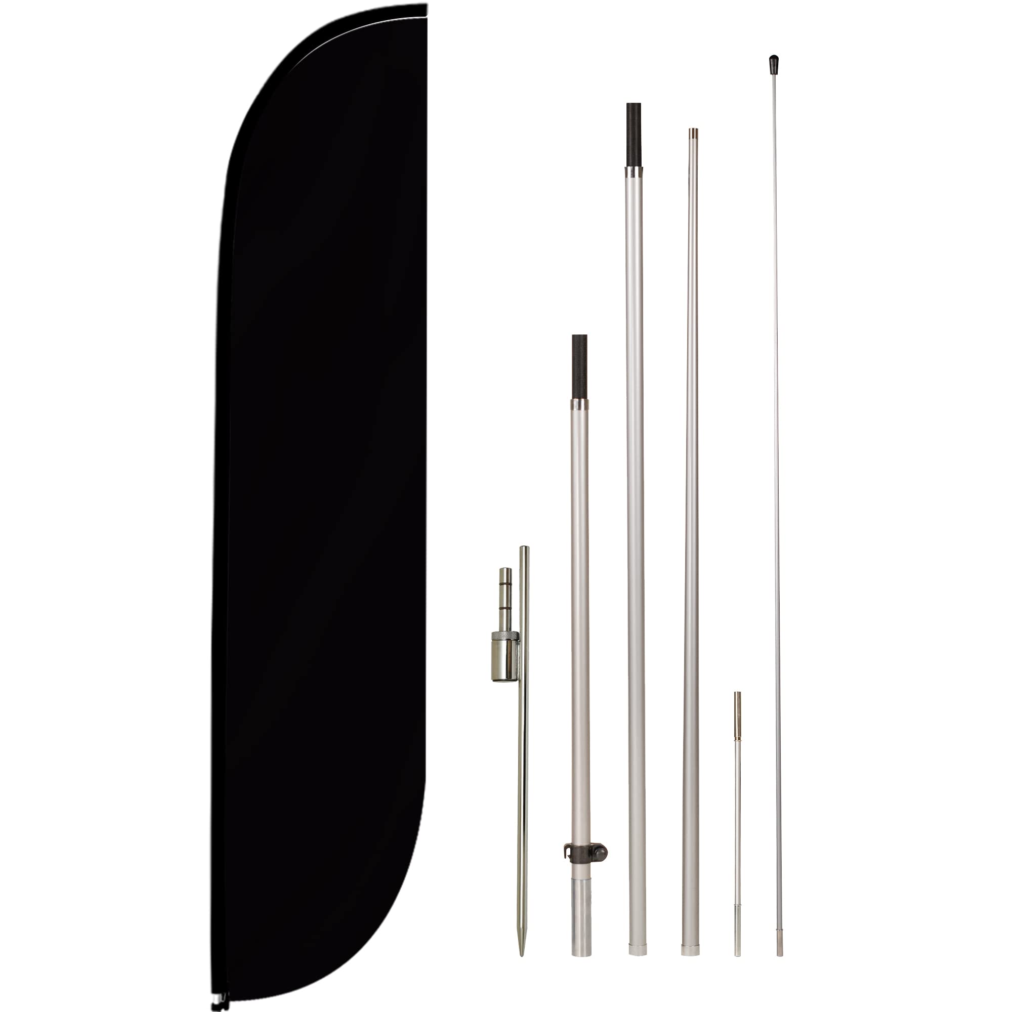 LookOurWay Solid Color Themed 12-Feet Feather Flag Complete Set with Poles and Ground Spike