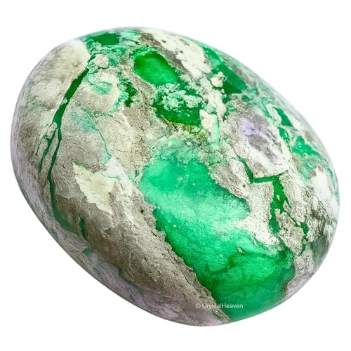 Image of Variscite Crystal Palm Pebbles Stones for Anxiety Stress Relief Massage - AAA Grade Original Healing Gemstone Agate Palm Stone for Yoga Meditation Spiritual Reiki Feng Shui